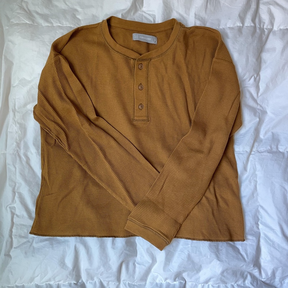 Everlane Cropped Waffle Henley - Never worn!